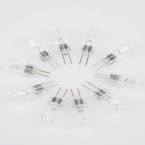 Diximus G4 Low Voltage Halogen Bulbs: 20W Bi-Pin Light Bulbs for Landscape Lighting, 10 Pack