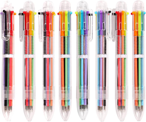 DAIKOYE 24 PCS 0.5mm 6-in-1 Multicolor Ballpoint Pen - Transparent Barrel Ballpoint Pen for Office School Supplies