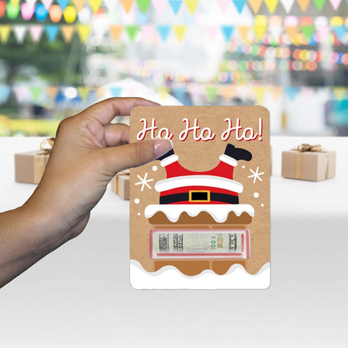 Set 6 Big Dot of Happiness Jolly Santa Claus - DIY Assorted Christmas Party Cash Holder Gift - Funny Money Cards