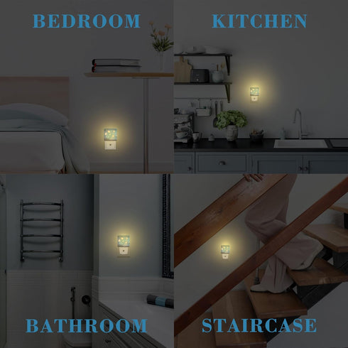 Uiaoiais Night Light Plug into Wall Glowing Butterflies Flying in Garden with Dusk to Dawn Sensor for Kid Girls Boys