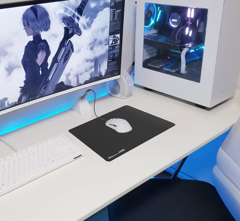 Hard Mouse Pad, Unique 3 Layers Design with Plastic Surface for High DPI Mice, Large Size (11.6"x9.5") Black