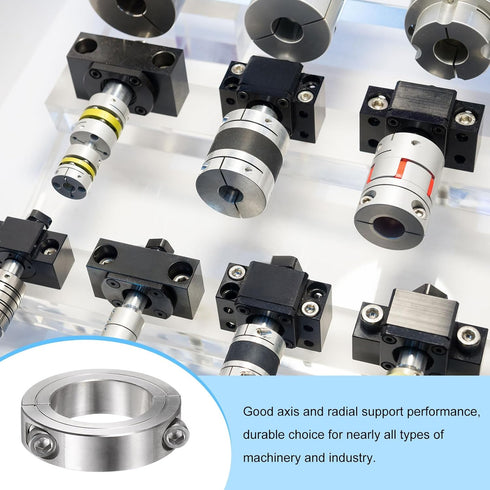 HARFINGTON 304 Stainless Steel Double Split Axle Clamp-On Shaft Collar for 1-3/4" Rod