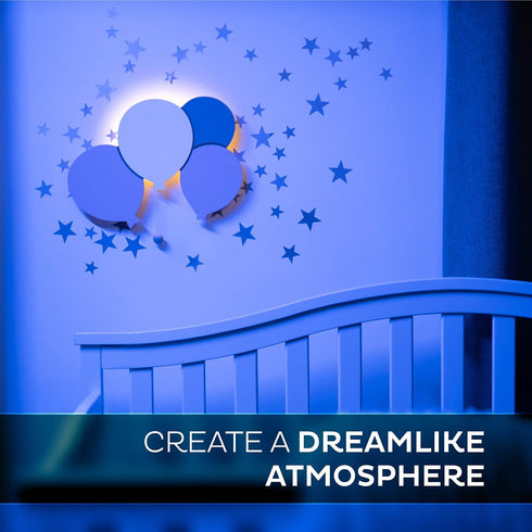 17.7 11.2 1.5-in Lumipets Lighted Balloons, Nursery Night Light, Wall Mounted Lighted, Battery Operated Cloud Light
