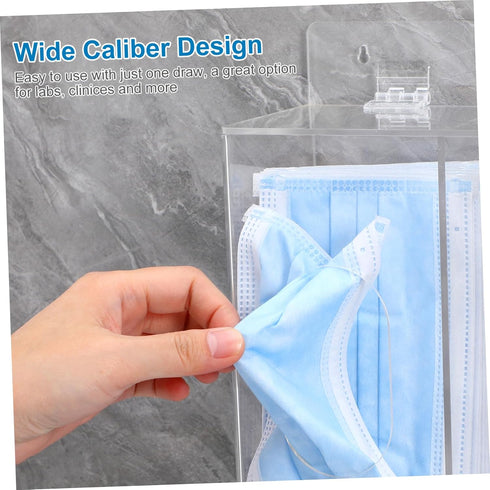 GARVALON Wall Mounted Acrylic Glove Holder and Mask Storage Box Compartment Dispenser for Gloves and Masks Organization