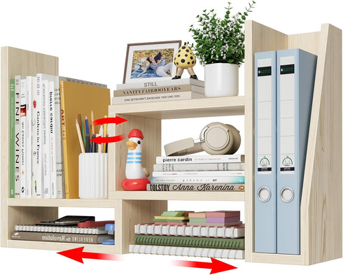 Desktop File Organizer Desk Organizer Shelf - Wooden Office Organization Shelves for