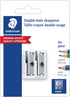 STAEDTLER Metal Double-Hole Pencil Sharpener, Precision 23° & 30° Angles for Pencils