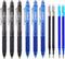 ParKoo Retractable Erasable Gel Pens, 0.7 mm Fine Point, 3 Black/3 Blue Ink Pens with 4 Bonus Refills
