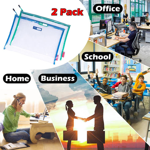 Rough Enough Plastic File Folder Organizer - Clear Document Bag Pouch for A4 Paper, Legal Size, Important Document