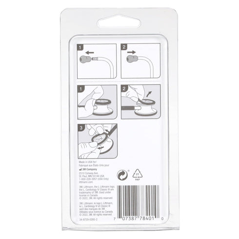 3M 40017 Littmann Stethoscope Spare Parts Kit Gray, Compatible with Classic III, Cardiology IV, CORE Digital, Includes