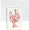 Lantern Press Chicken, Butchers Block Meat Cuts, Red Chicken on White (Lined