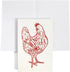 Lantern Press Chicken, Butchers Block Meat Cuts, Red Chicken on White (Lined
