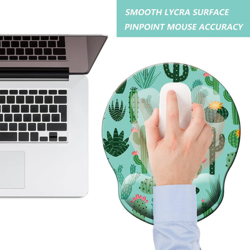 Mouse Pad with Wrist Support, Ergonomic Memory Foam Wrist Rest Cushion, Non-slip Rubber Base Gaming Pad for Home Office