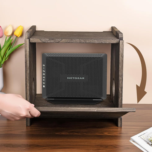WiFi Router Storage Box Modem Cable Shelf Router Cover Router Shelf Hider Power Strip and Cable Management Rack Office