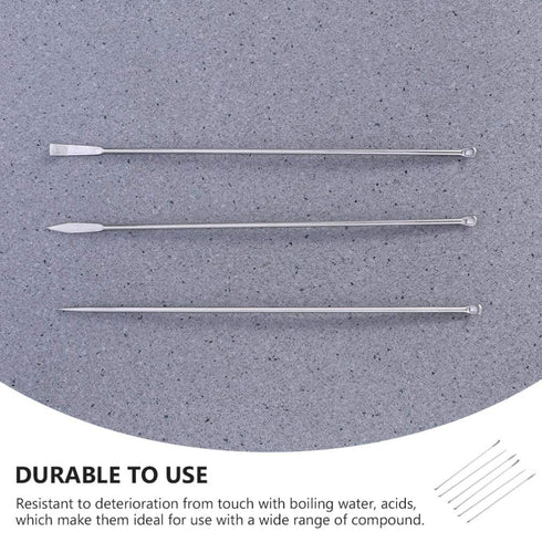 Hemobllo Stainless Steel Micro Lab Sampling Scoop Set - 6PCS Micro Medicine Spoons for Laboratory