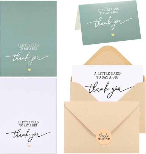 Yimomoyi 50 5.9x3.9 Inches Pk Thank You Cards, Thank You Cards & Notes with Envelopes | Pefect for Baby Shower Wedding