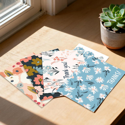 Bomichi 48-Pack Elegant Thank You Cards with Envelopes & Stickers for Special Occasions