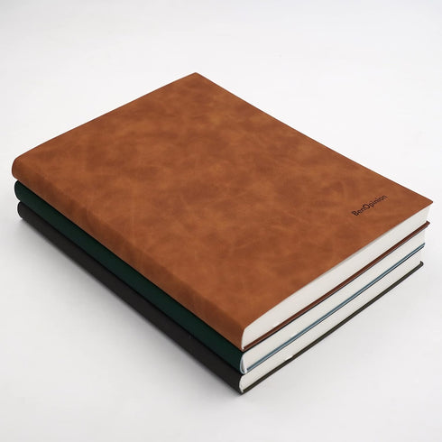 Large Blank Notebook Journal, Soft Faux Leather Cover, 320 Pages, A4 8.4x11.4 inches, Sketch Book, Black