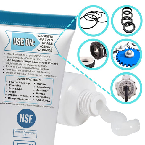 Aqua Flex Premium Silicone Lubricant Grease | NSF Registered Food Grade | Versatile Lube Solution for Pool & Spa
