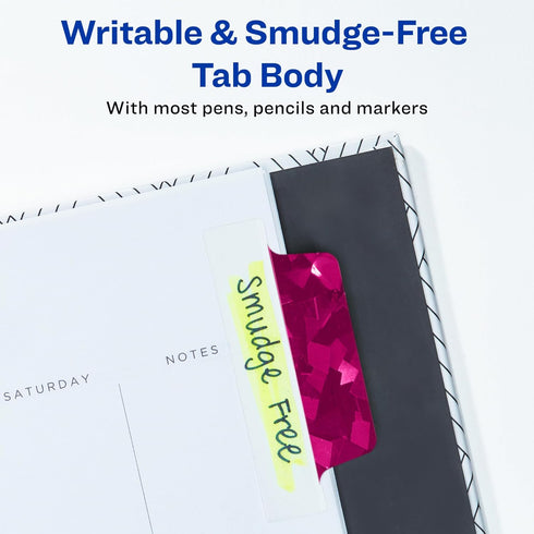 Avery Margin Ultra Tabs, 2.5" x 1", Holographic Jewel Tone Colors, 16 Repositionable Page Tabs (74147)