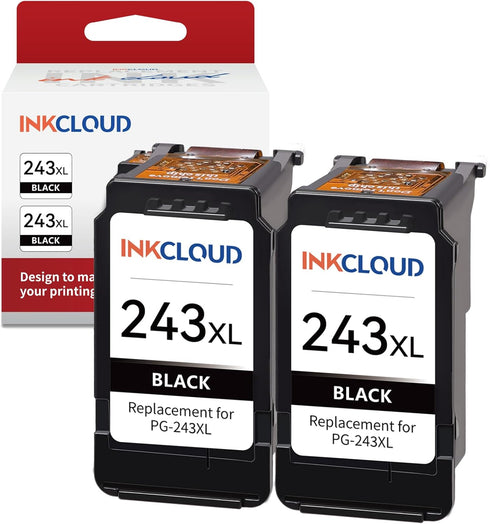 INKCLOUD Replacement Compatible Ink Cartridges for Canon Ink 243 243XL PG243 PG-243 XL for Pixma TR4520 MG2522 TS3322