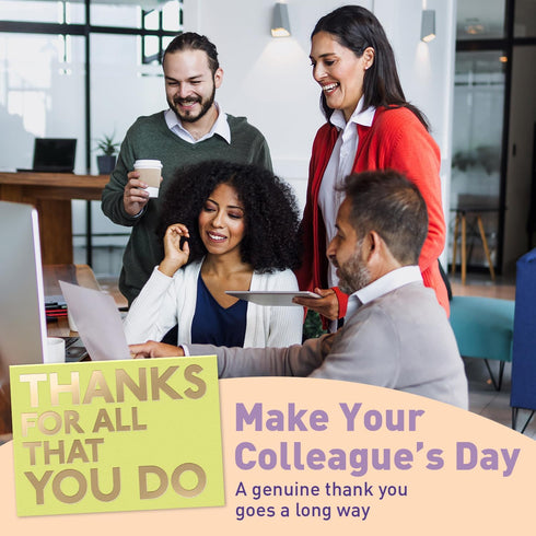 8 4x5.5 S&O Employee Appreciation Cards for Coworkers - Designs - Assorted Thank You Cards with Envelopes - For Office