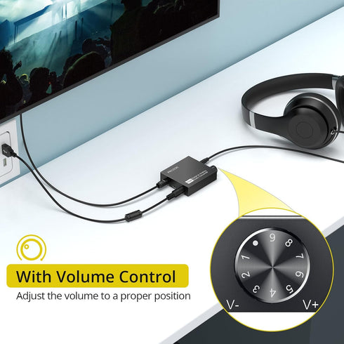 PROZOR 192kHz Digital to Analog Converter - DAC Optical Toslink to 3.5mm Stereo Audio Adapter for HD TV, DVD/Blu-Ray