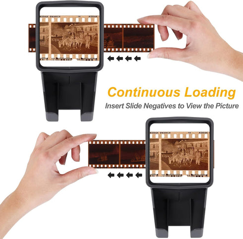 DGODRT 35mm 3X Slide Viewer, Film Negative and Slide Viewer with Magnification and LED Lighted Illuminated Viewing, USB