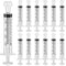 12 Pack Plastic Syringe with Cap, Oral Syringe Measuring Tools for Scientific Labs, Dental Irrigation, Feeding Pets