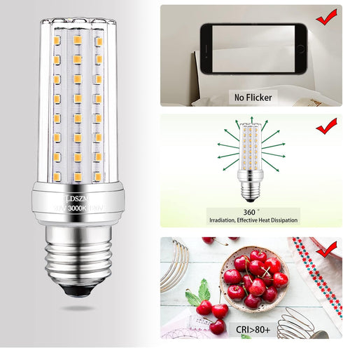 E26 LED Bulbs, 20W LED Corn Light Bulb, 150W Equivalent, 2000lm, Warm White 3000K, E26/E27 Base, 3 Pack