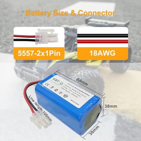 KBT Vacuum Replacement Battery 14.4V 3000mAh for ILIFE A4s, A4s Pro, A6, A7, A8, A9 Smart Vacuum Cleaner