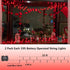 2 Pack 33ft 100 YEGUO Valentines Day String Lights Battery Operated, Each LED Red Christmas Lights Outdoor Waterproof