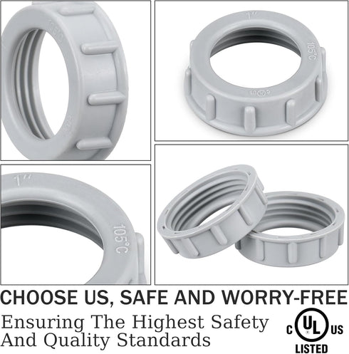50 Pcs Plastic Insulating Bushing, Threaded Electrical Bushings for EMT, Rigid or IMC Conduit Fitting