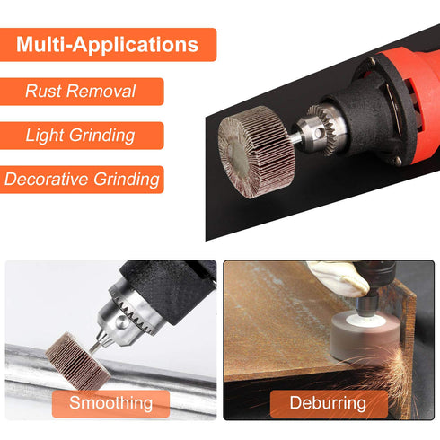 10 Pack Sanding Flap Wheel, 2 x 1 x 1/4 Inch Shank Mounted Flap Wheels 120 Grit Aluminum Oxide Abrasive for Rust