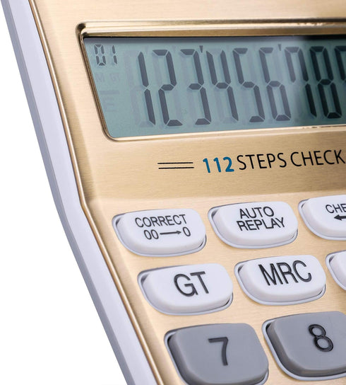 Standard Function Calculator, Portable Solar Power Desktop Calculator, 12 Digit Large LCD Display for Daily Office Use