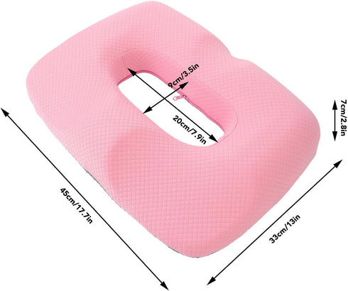 Srliya Comfortable Pink Memory Foam Seat Cushion for Office and Home Use