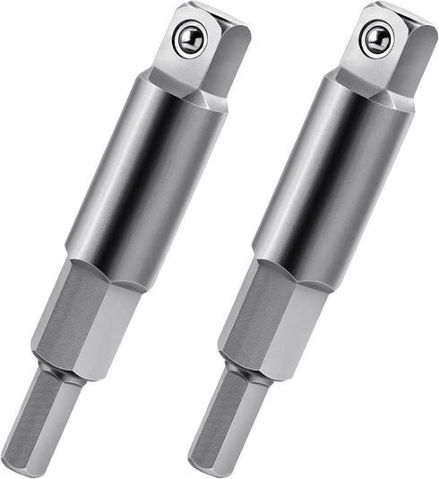 ANCIRS 2 Pack 3/16 to 5/16 Service Wrench Hex Key Adapter Kit for HVAC Valve Opener, Silver Finish