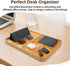 Oebberru 4 14x10x1'', Desk Drawer Organizer Tray Wooden Valet Trinket Catch All Key Nightstand Tray with Deep Dividers
