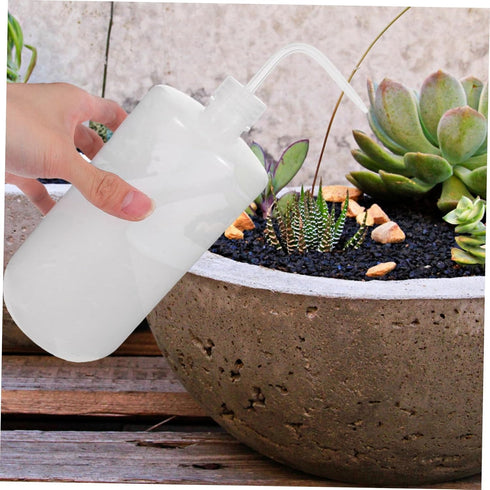 1000ml Homoyoyo Narrow Mouth Wash Bottle: Bend Succulent Watering Can Plastic Squeeze With Curved Stem For Cleaning
