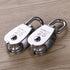 2Pcs 25MM Single Pulley Block in 304 Stainless Steel M25 - Loading 400kg, Silver