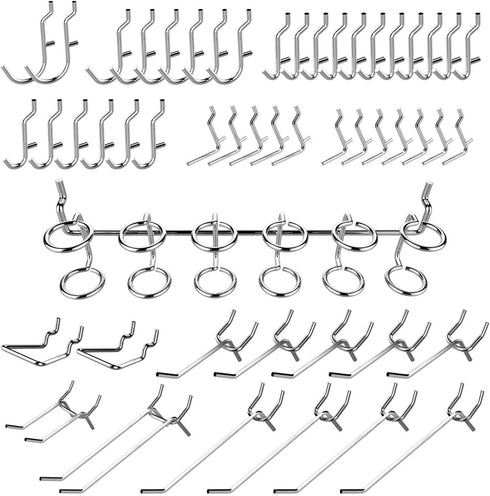 53106 Pegboard Hook Assortment Set, 50 Piece Heavy Duty Hooks for Tools, Garage & Workshops