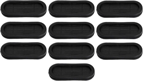 RDEXP Black Synthetic Rubber Oval Shape Double-Sided Wires Grommet Gaskets Rings, Set of 10, 79 x 24mm Inner Size