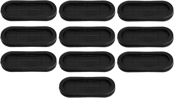 RDEXP Black Synthetic Rubber Oval Shape Double-Sided Wires Grommet Gaskets Rings, Set of 10, 79 x 24mm Inner Size