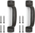 Heavy Solid Cast Iron Barn Door Pulls Handles, 7inch Metal Hardware for Sliding Gate, Drawer, Garage - Dark Brown 2 Pack