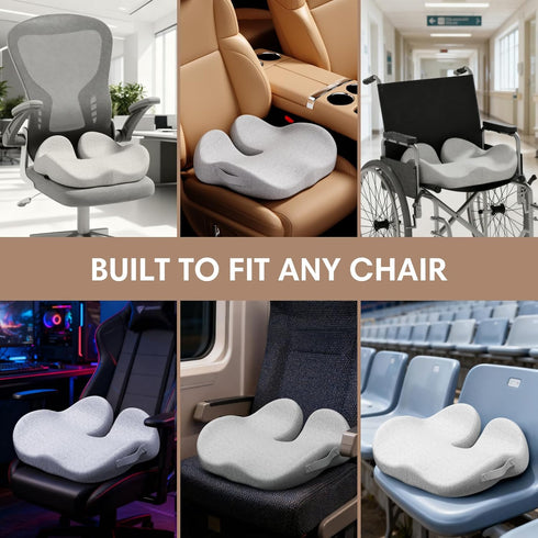 ModReve Tailbone Memory Foam Seat Cushion for Office Chair, Car & Wheelchair Soft Comfort Coccyx Cushion for & Sciatica