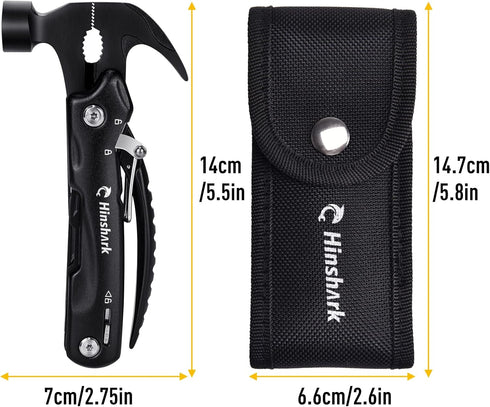 Hinshark Gifts for Men - Hammer Multitool Camping Accessories, Unique Birthday Gifts for Him, Dad, Boyfriend