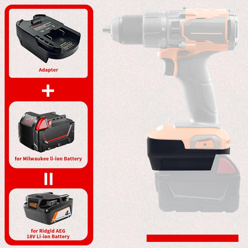 DM18AR Battery Adapter for Milwaukee 18V M18 to Ridgid AEG Tools, Also for Dewalt 20V Li-ion Max XR Battery
