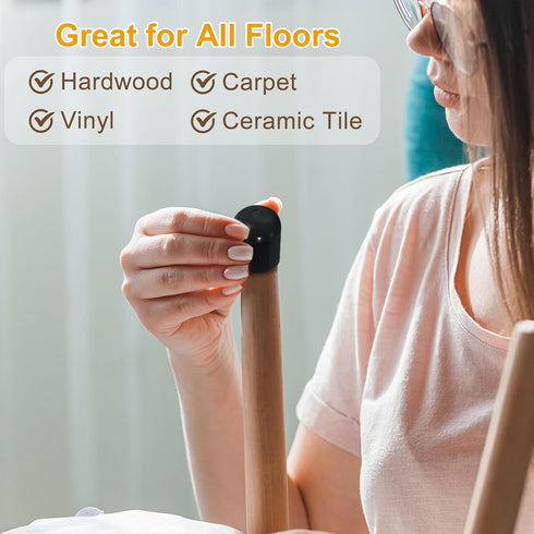 16pcs 3/4" uxcell Chair Leg Floor Protectors, - Plastic Round Chair Leg Caps, Non-Slip Slip-On Furniture Feet Covers