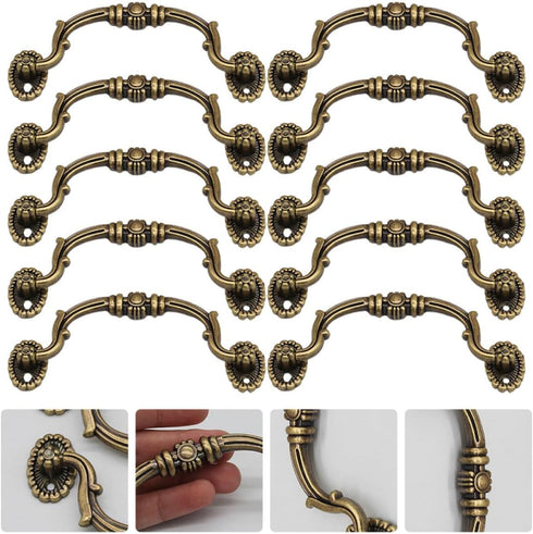 10pcs Cabilock European Style Plastic Cabinet Knobs and Drawer Pull Handles, No-Drill Installation, Suitable