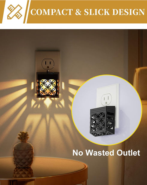 DORESshop Plug in Night Light with Dusk to Dawn Sensor, Adjustable Brightness, Soft White 3000K, 1 Pack
