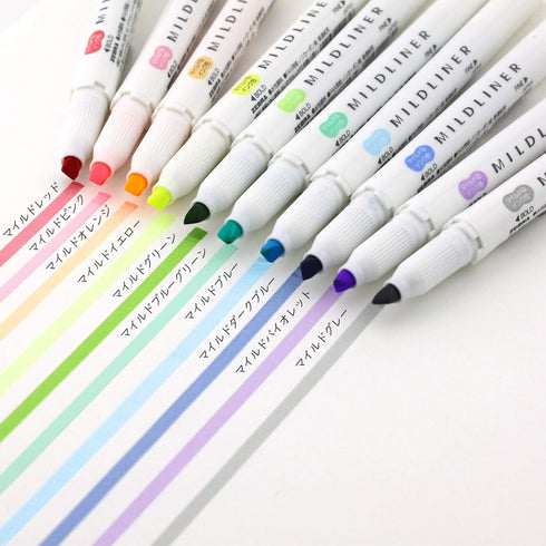 Zebra Highlight Pen Penile Mild Liner, 10 Color Set WKT7-10C